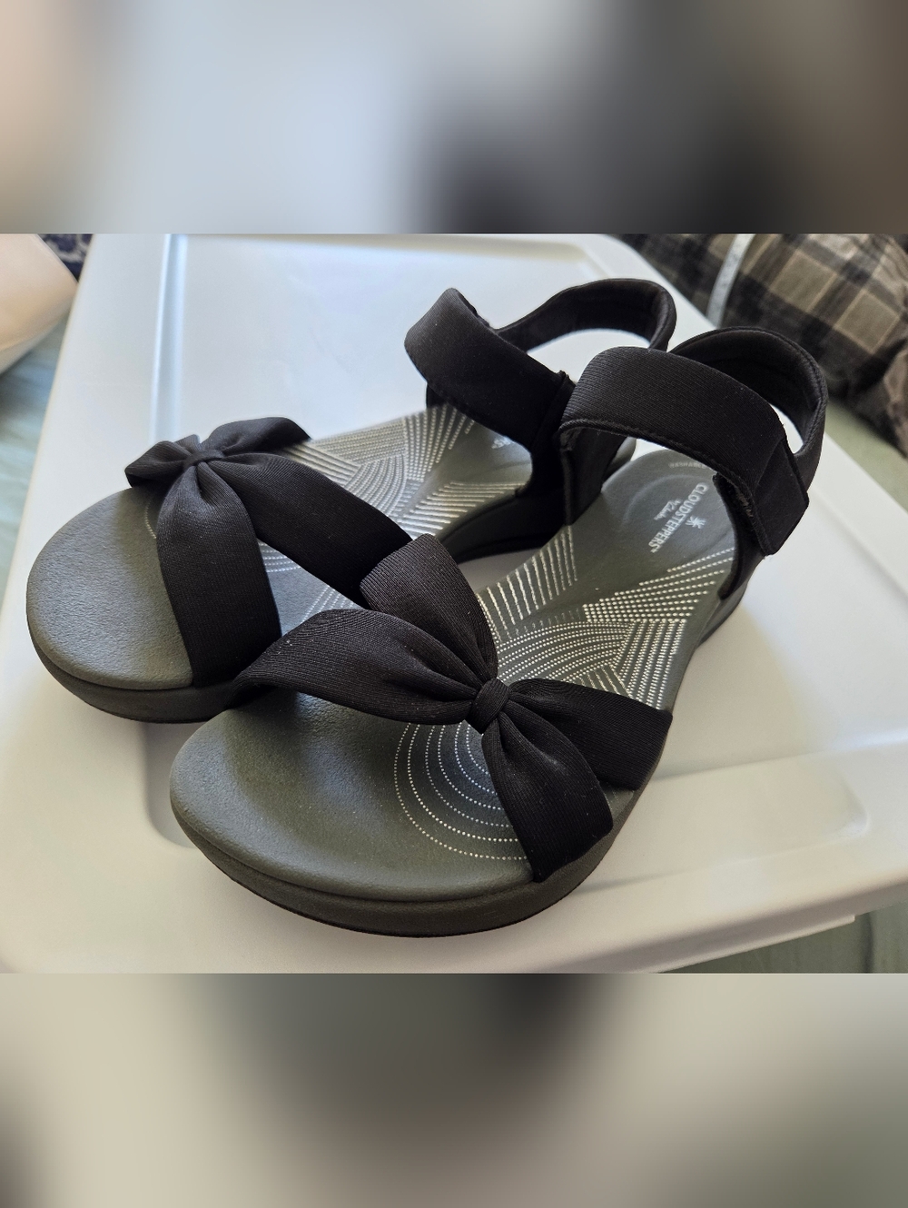 Cloudsteppers by Clarks Black Knotted Strap Sandals